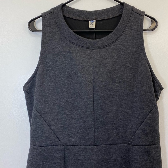 Dark heather gray professional dress- sleeveless knit sheath dress - Picture 5 of 6